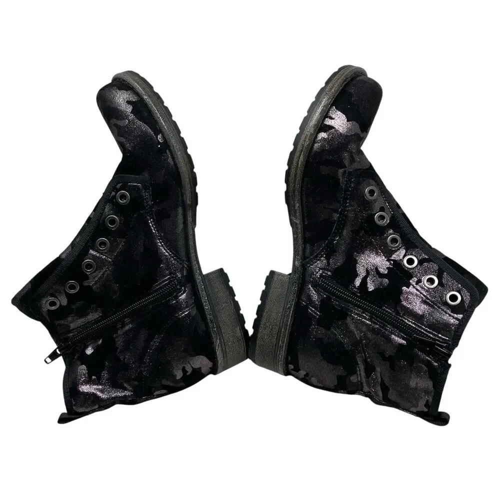 Dolce Vita Girls Black Camo Ankle Combat Boots  Moto‎ Casual Everyday